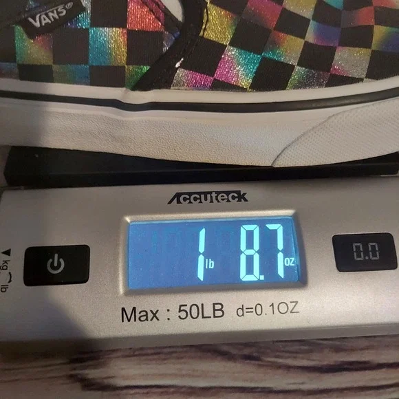 Vans Womens Iridescent Rainbow Checkerboard Classic Slip-On Sneakers Size 8.5 - Picture 14 of 14